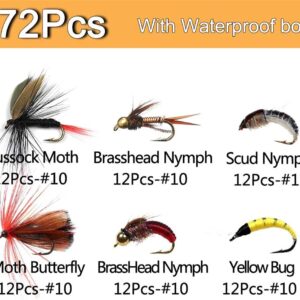 OutdoorFishing Fly Fishing Flies Kit Fly Ass Dry Flies Nymphs Fly Fishing Flies Kit