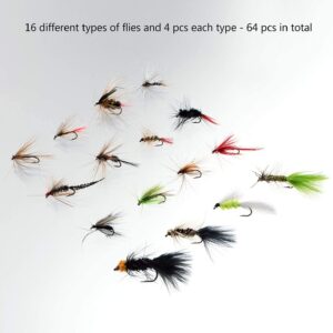 Fly Fishing Flies Kit Fly Assortment Trout B Dry Flies Nymphs Fly Fishing Flies Kit