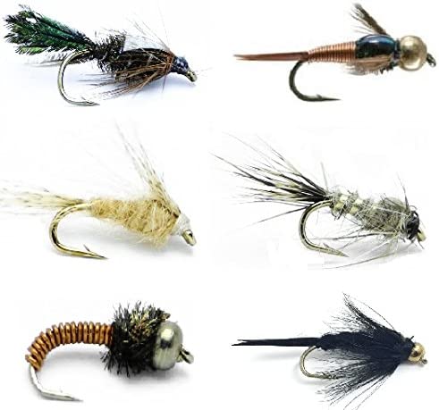 Fly Fishing Assortment with 18 Famous Nymph Dry Flies Nymphs Fly Fishing  Flies Kit - Gofor Fishing