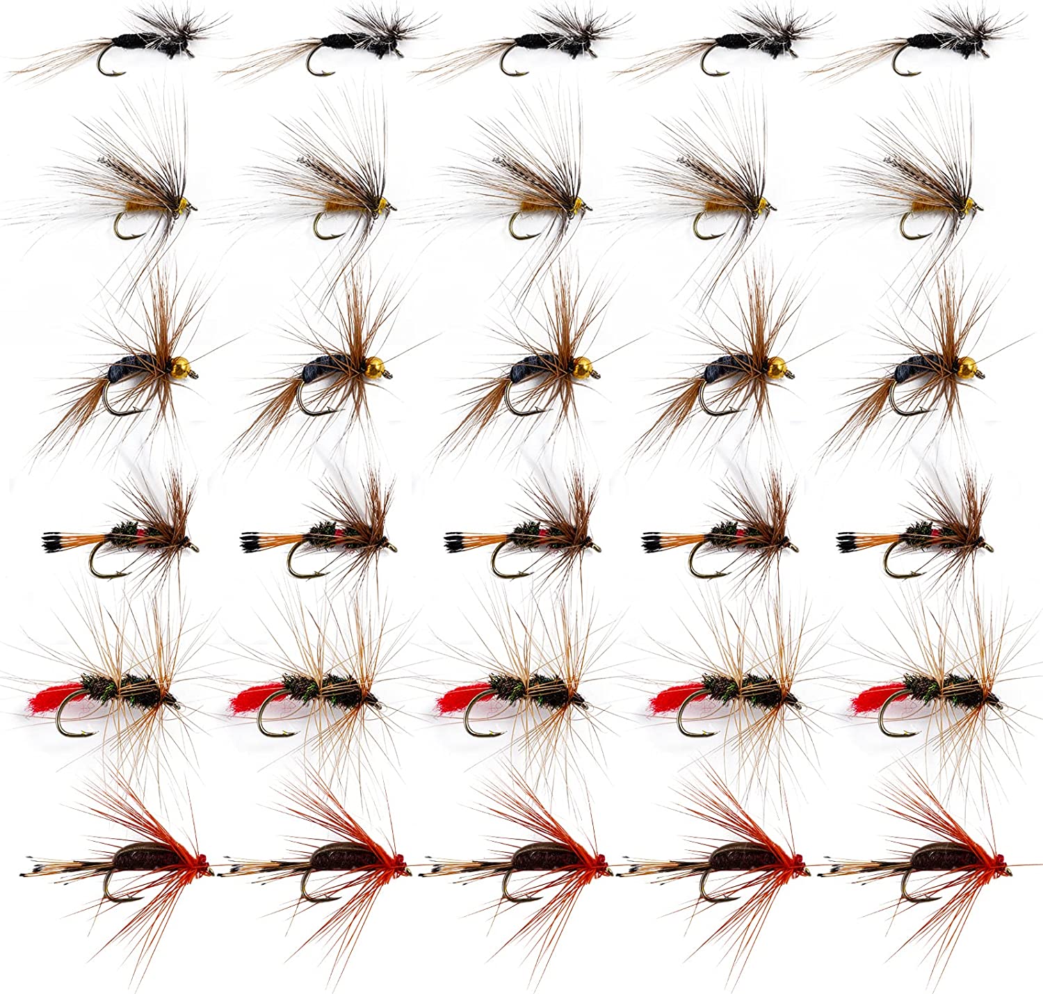  Fly Fishing Flies Realistic Dry Wet Nymph Trout Flies Hand  Tie Lures Kits 12/26/48 Pcs